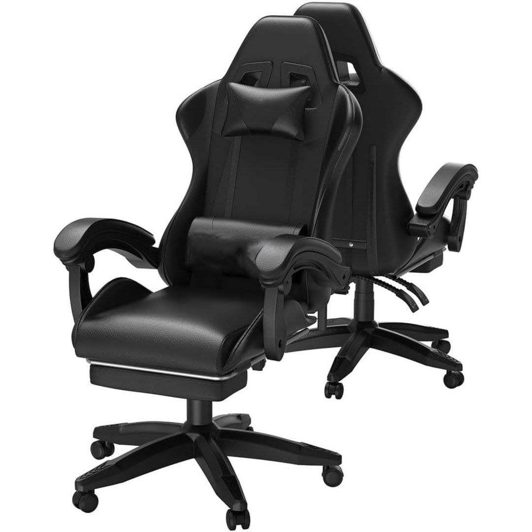 sedie gaming nero regolabile con cuscini