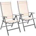 sedie per tavolo da giardino beige alluminio reclinabile pieghevole