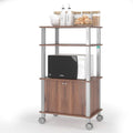 carrelli portaoggetti marrone resistente con ruote