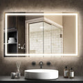 specchi da parete trasparente vetro temperato regolabile illuminato a led